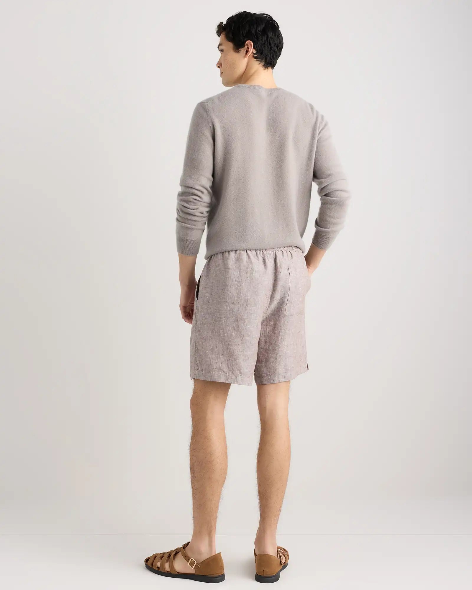 100% European Linen Drawstring Beach Shorts - 7"