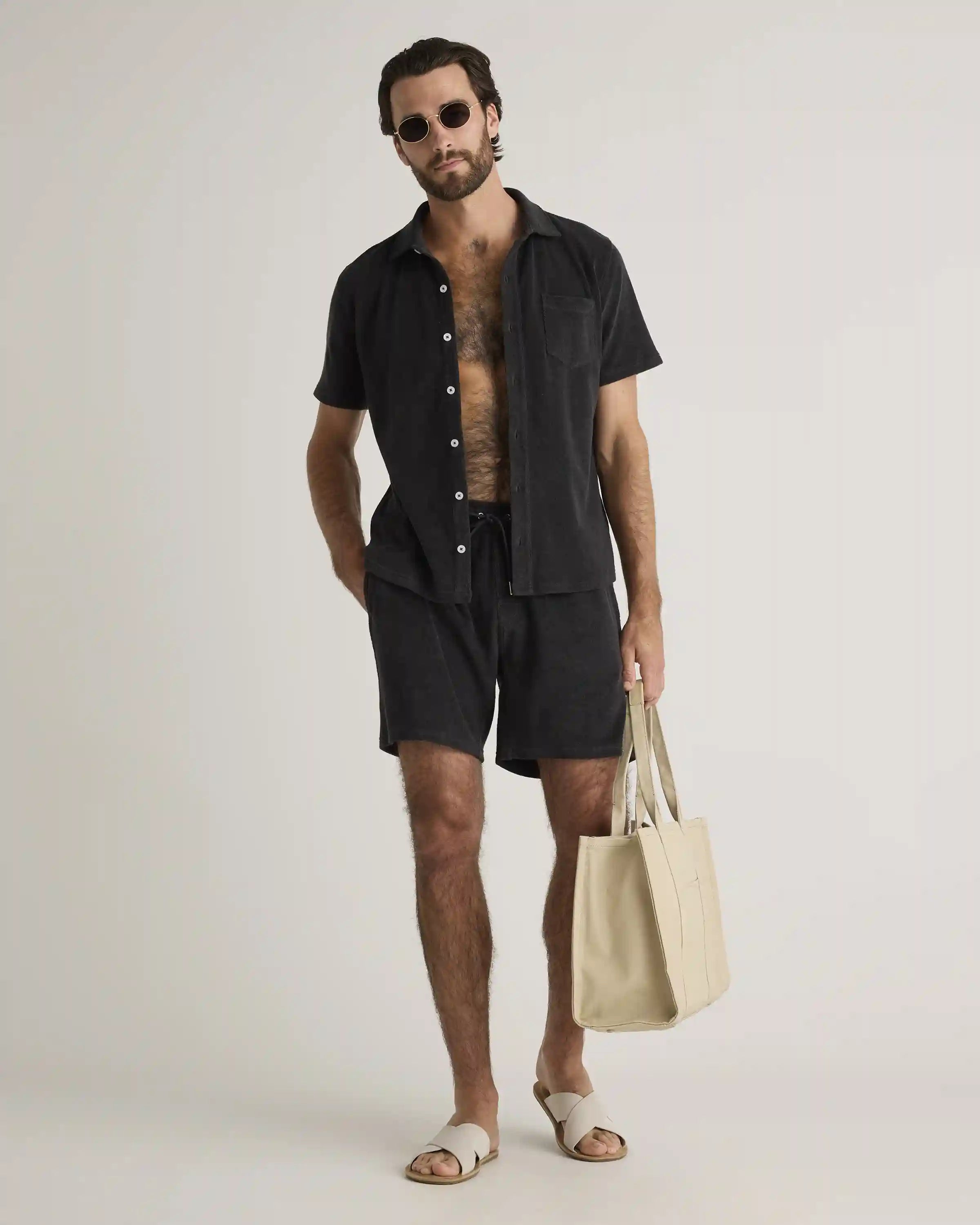 100% Organic Cotton Terry Towel Shorts - 6.5"