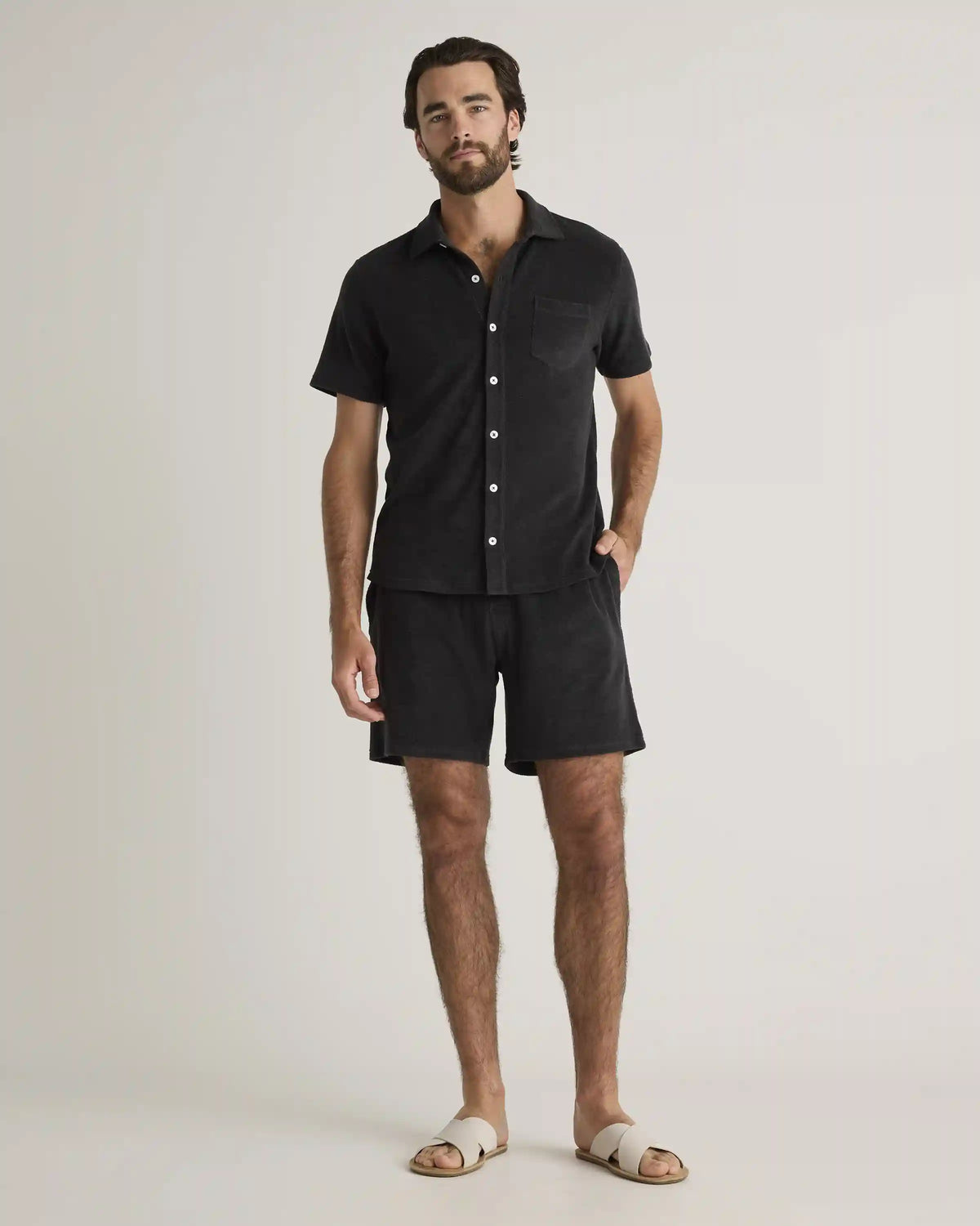 100% Organic Cotton Terry Towel Shorts - 6.5"
