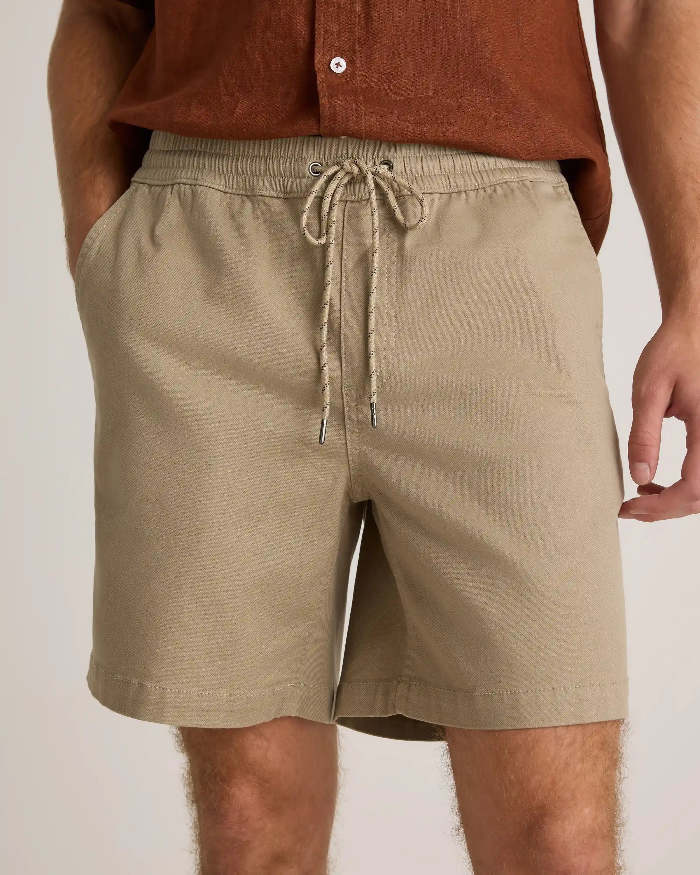 Cotton Chino Drawstring Shorts - 7"