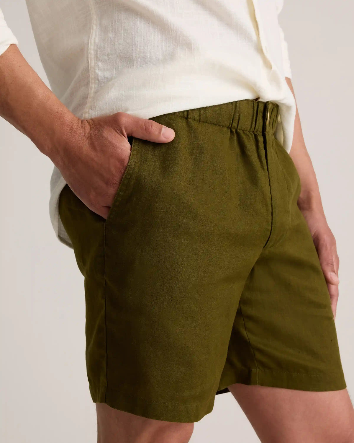 100% European Linen Shorts - 8"