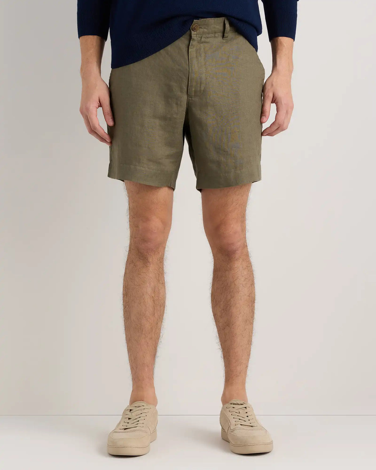 100% European Linen Trouser Shorts - 7"
