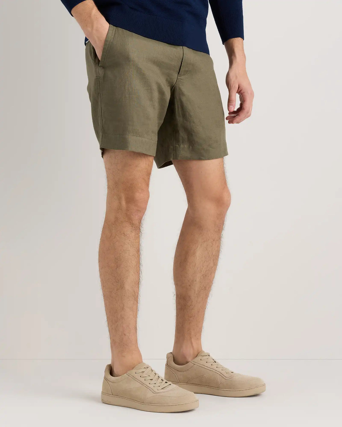 100% European Linen Trouser Shorts - 7"