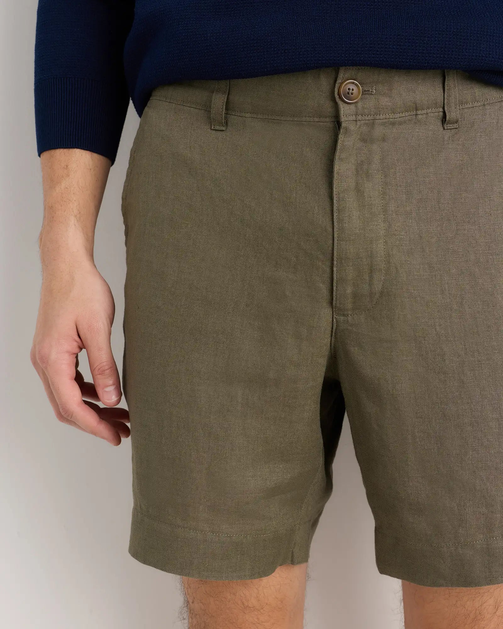 100% European Linen Trouser Shorts - 7"