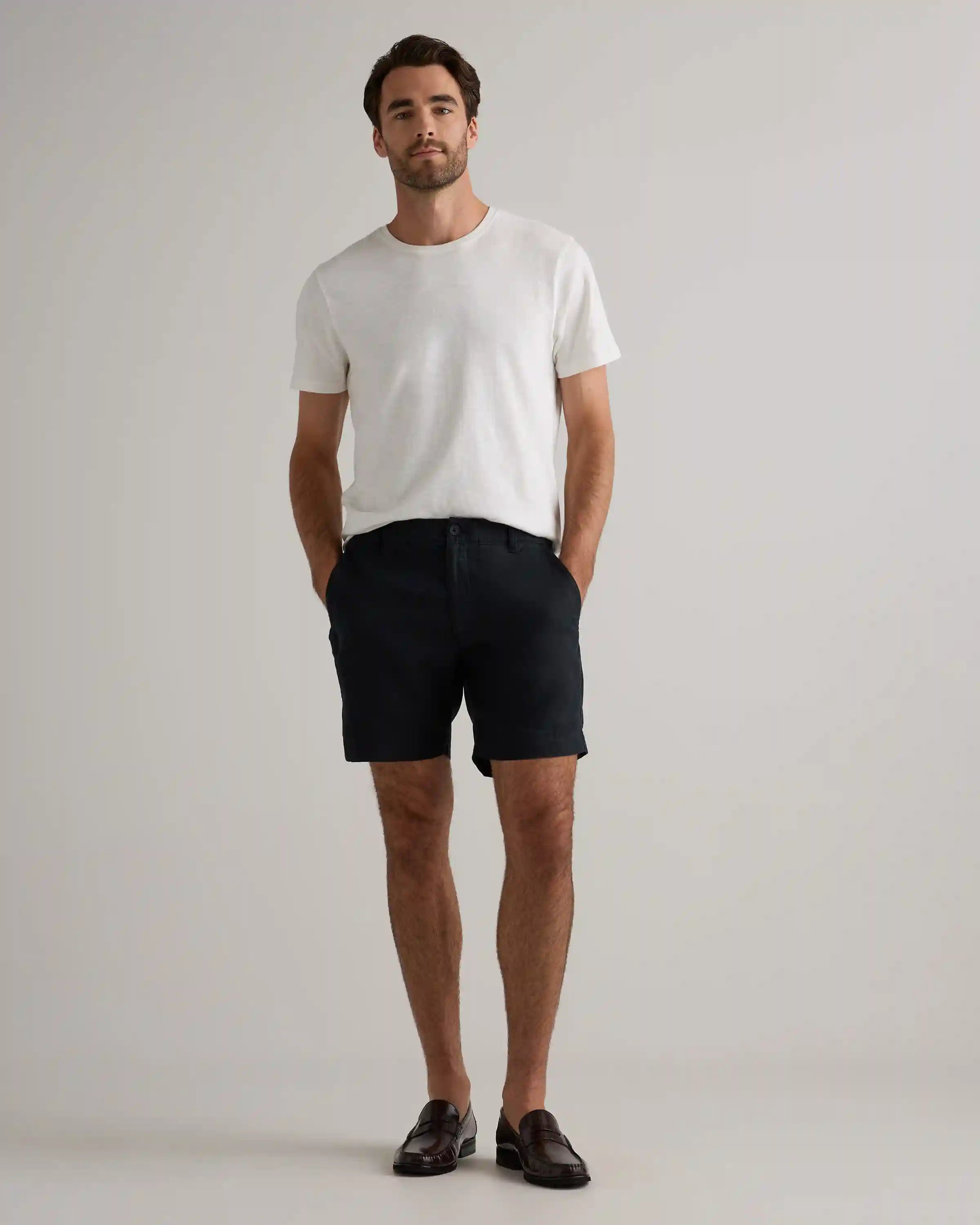 100% European Linen Trouser Shorts - 7"