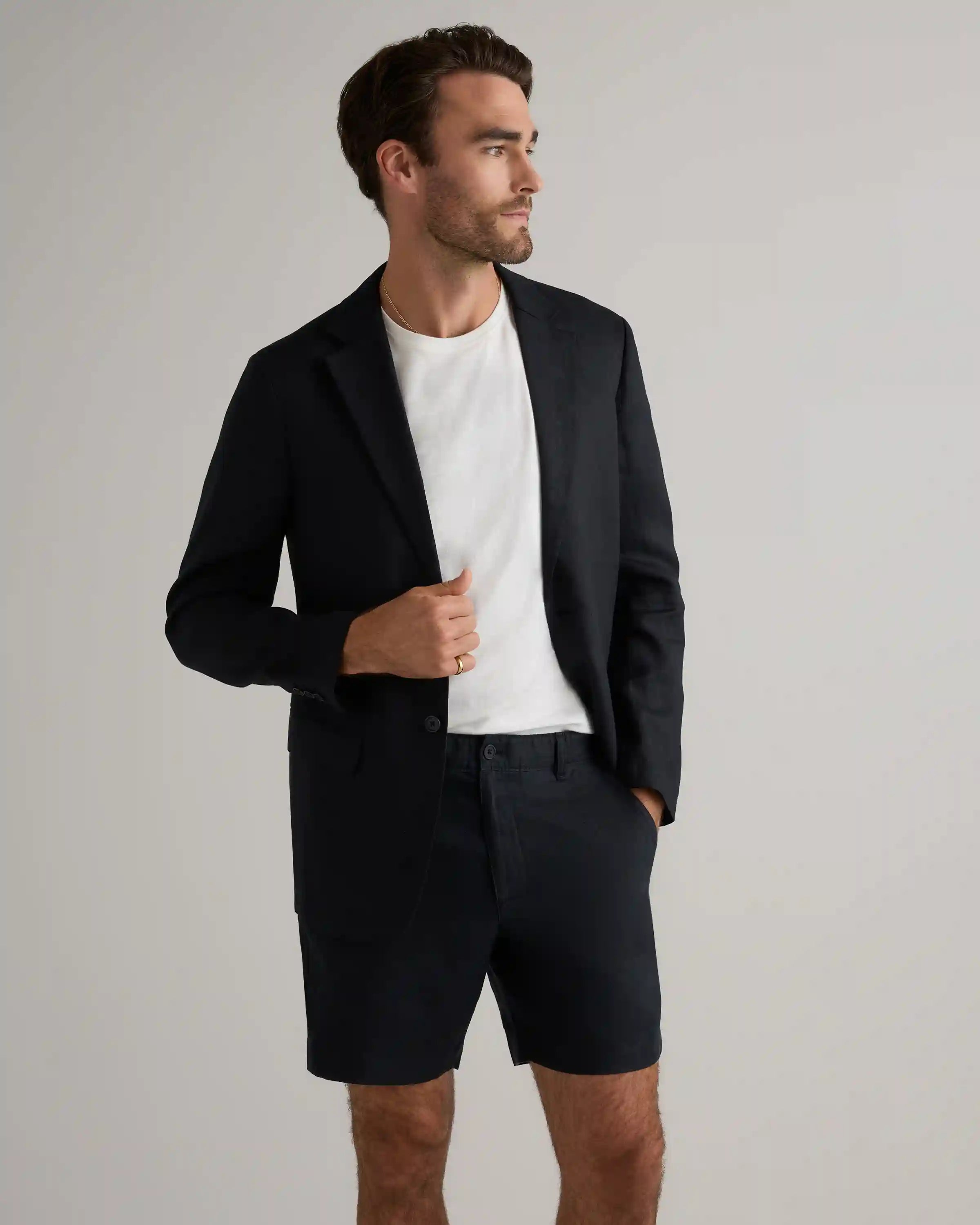 100% European Linen Trouser Shorts - 7"