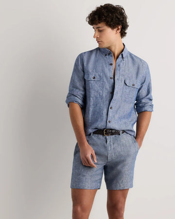 100% European Linen Trouser Shorts - 7"