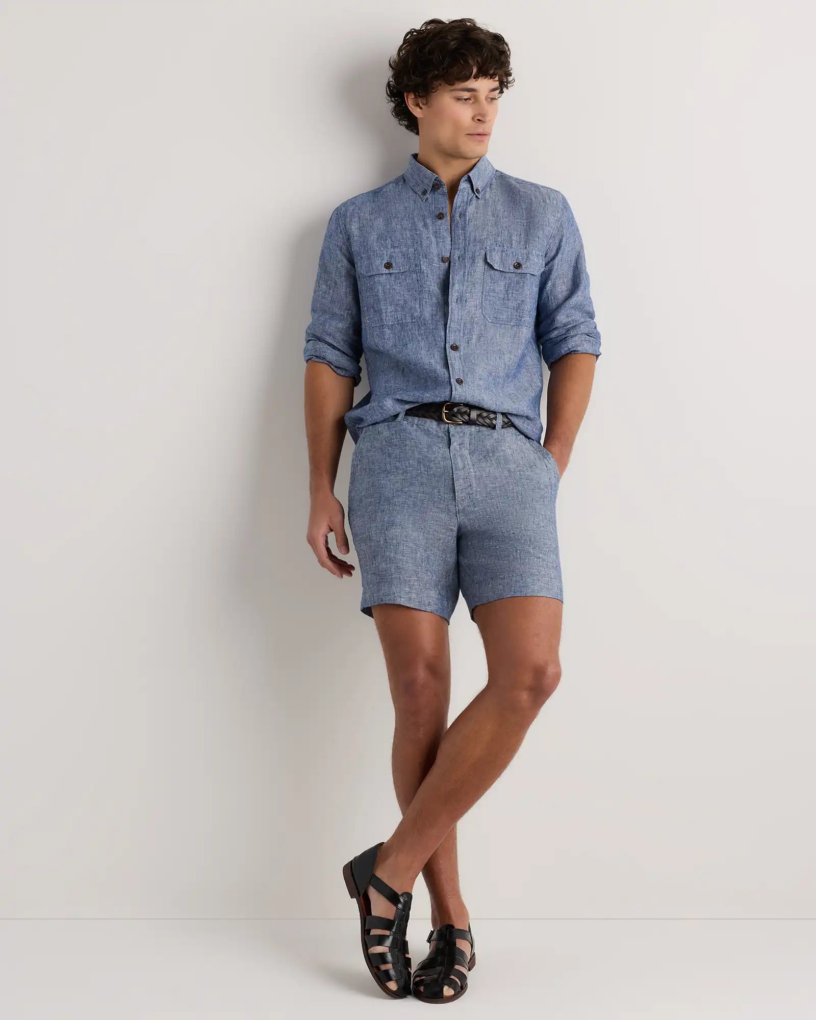 100% European Linen Trouser Shorts - 7"