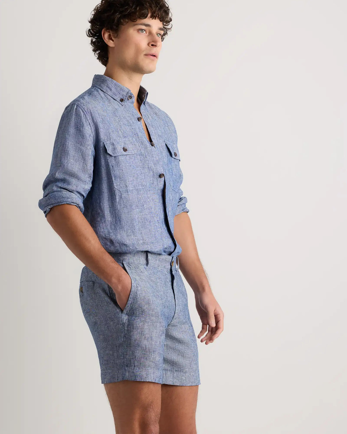100% European Linen Trouser Shorts - 7"