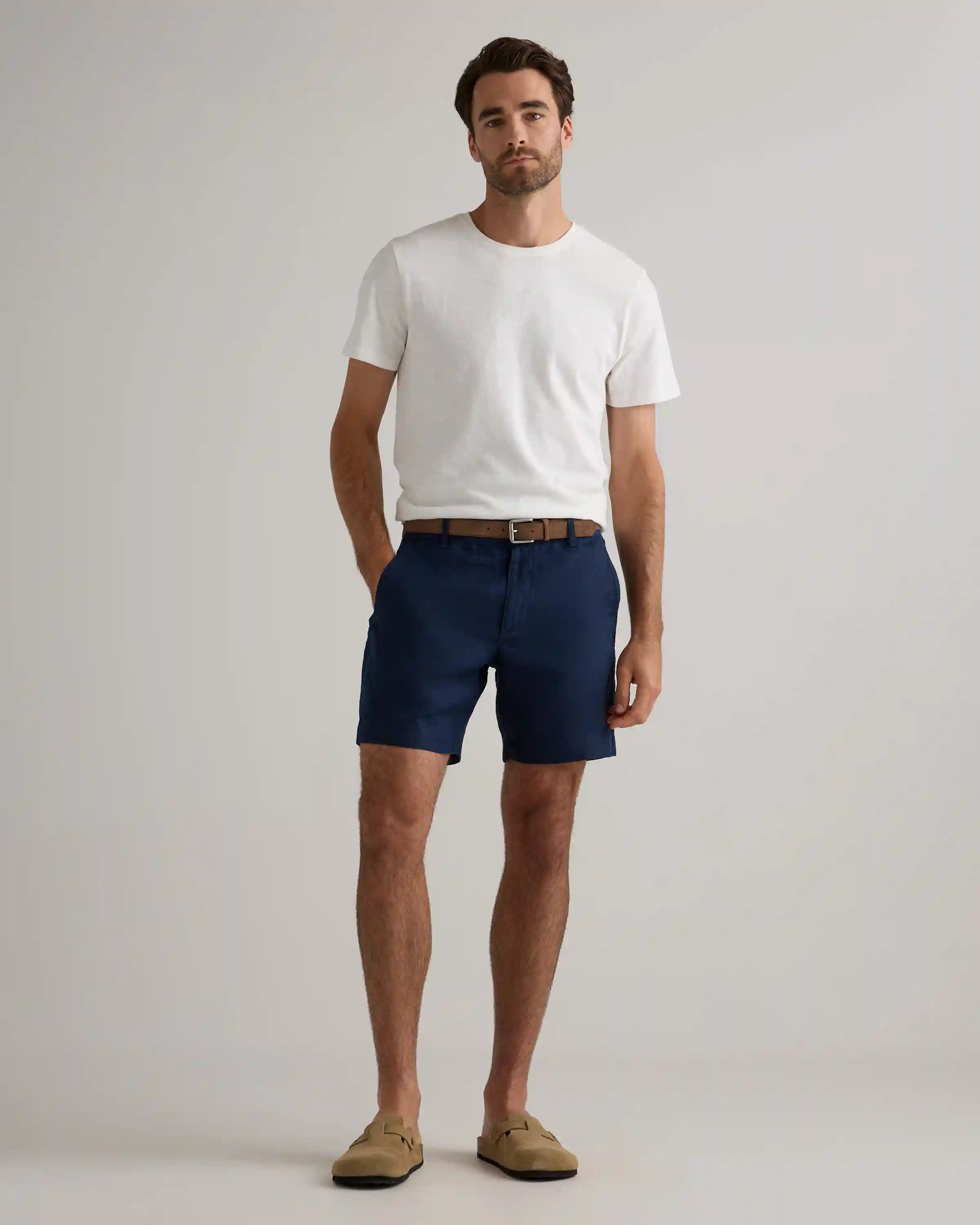 100% European Linen Trouser Shorts - 7"
