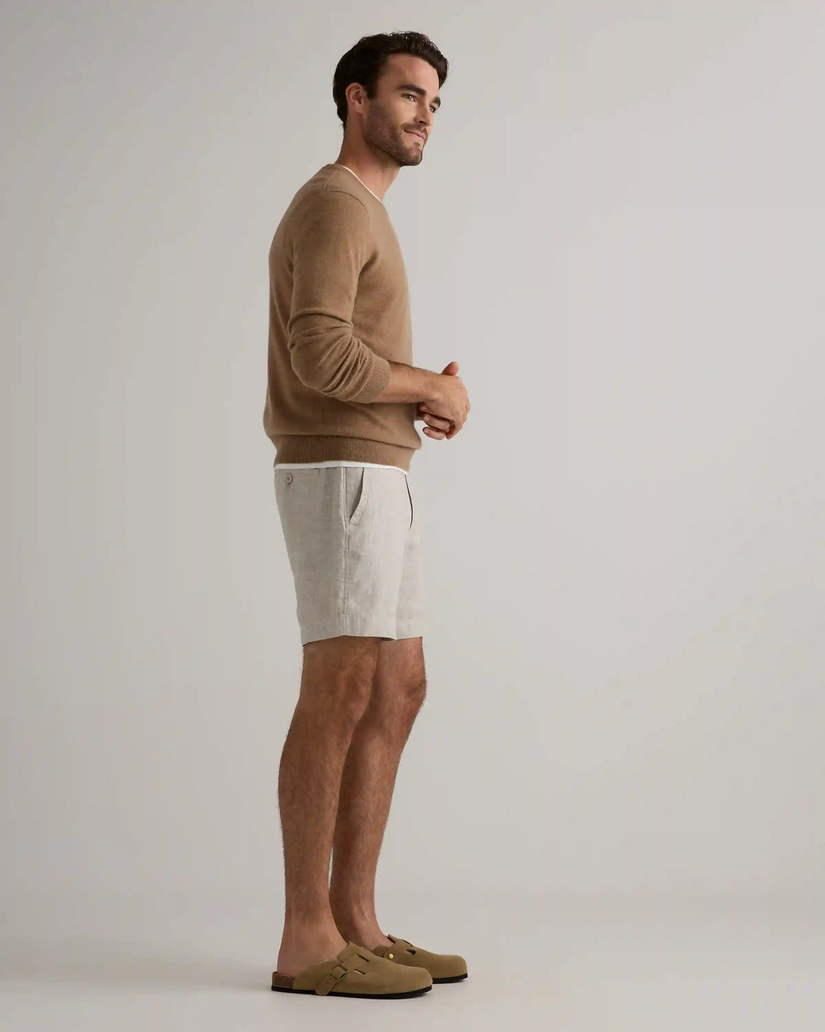 100% European Linen Trouser Shorts - 7"