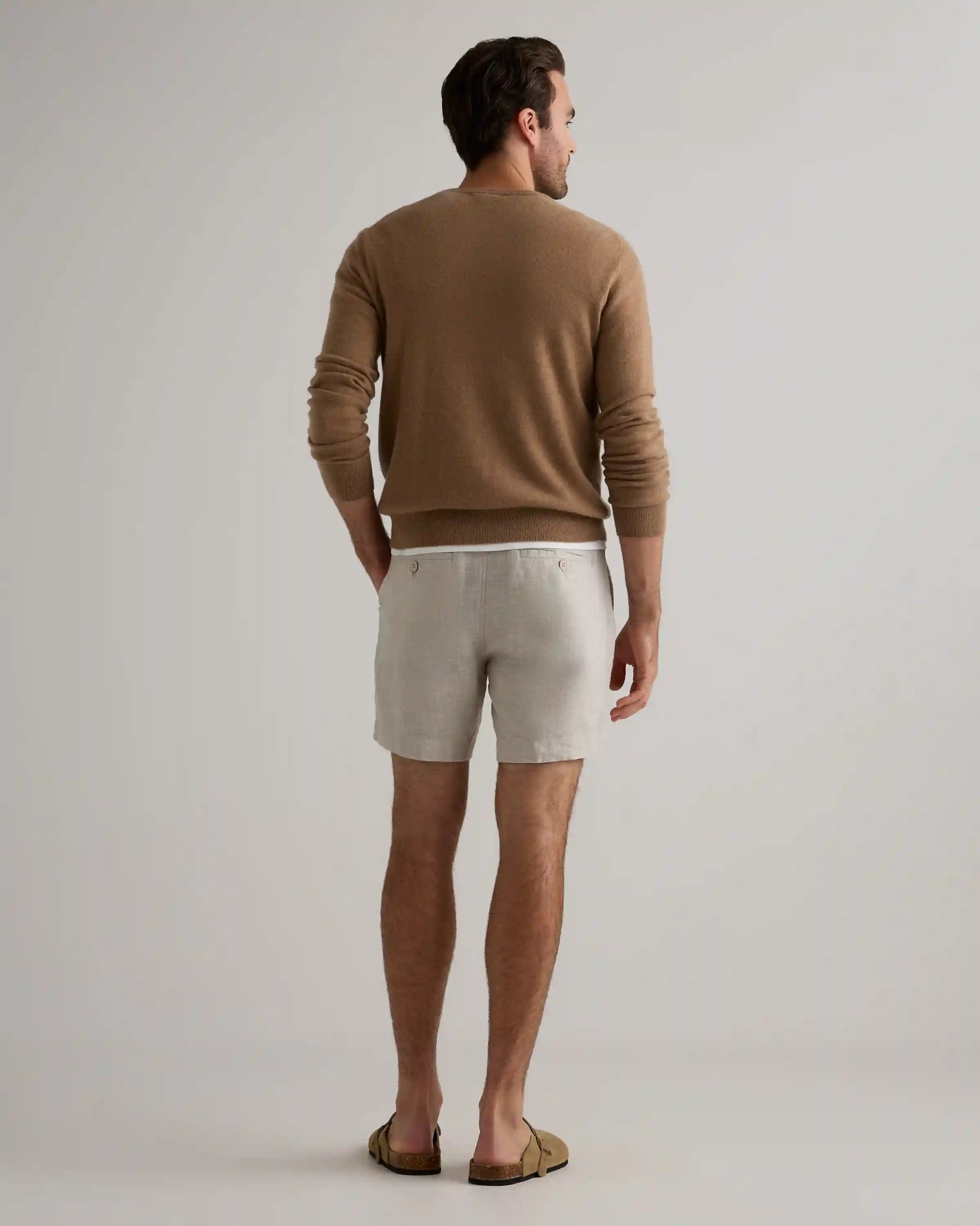 100% European Linen Trouser Shorts - 7"