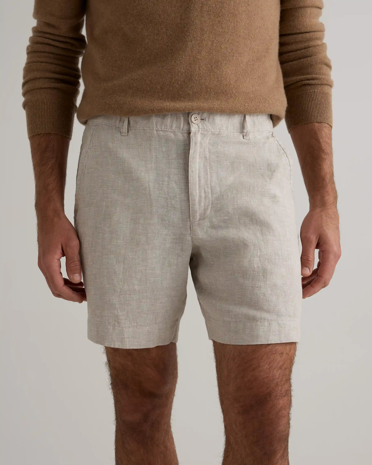100% European Linen Trouser Shorts - 7"