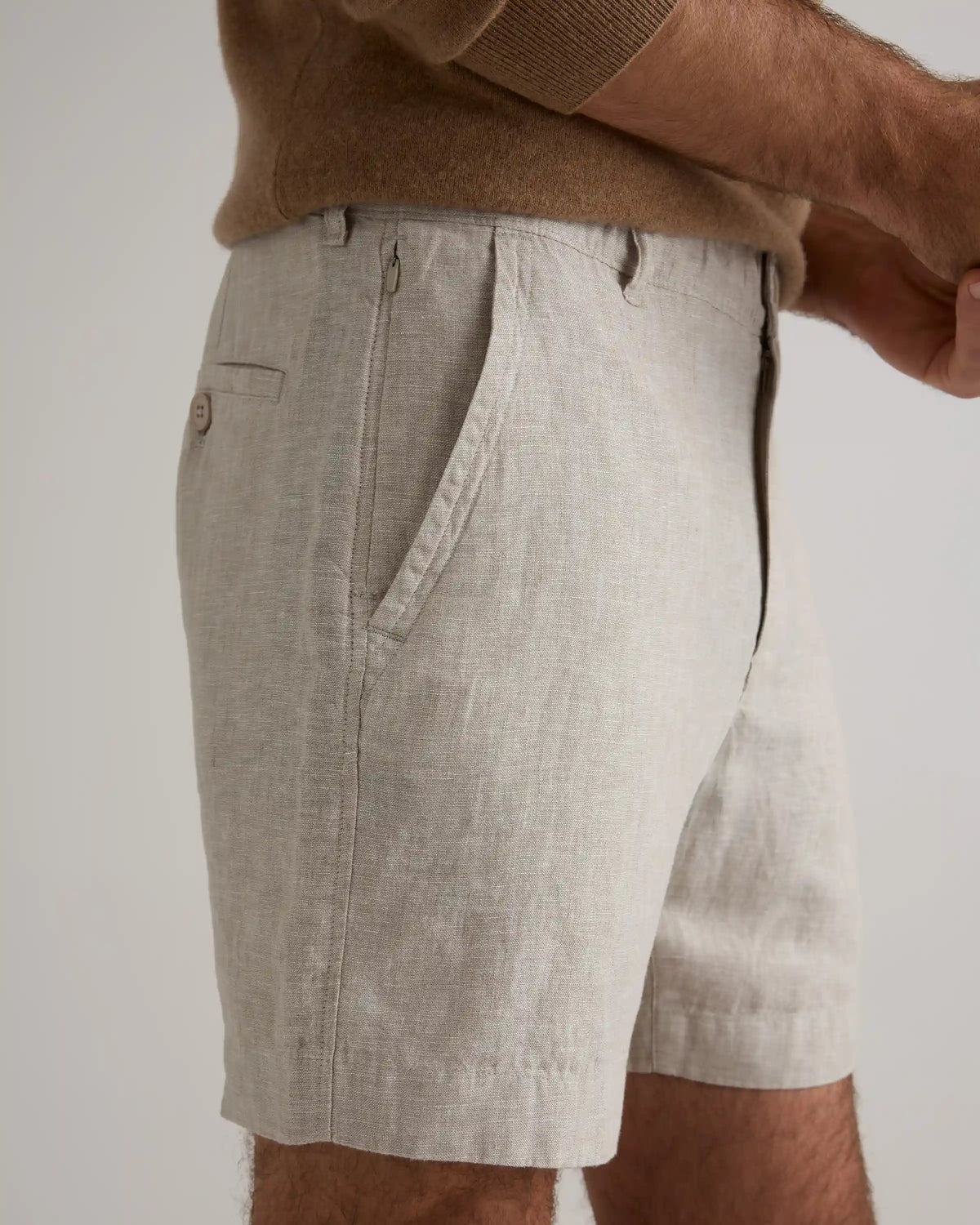 100% European Linen Trouser Shorts - 7"