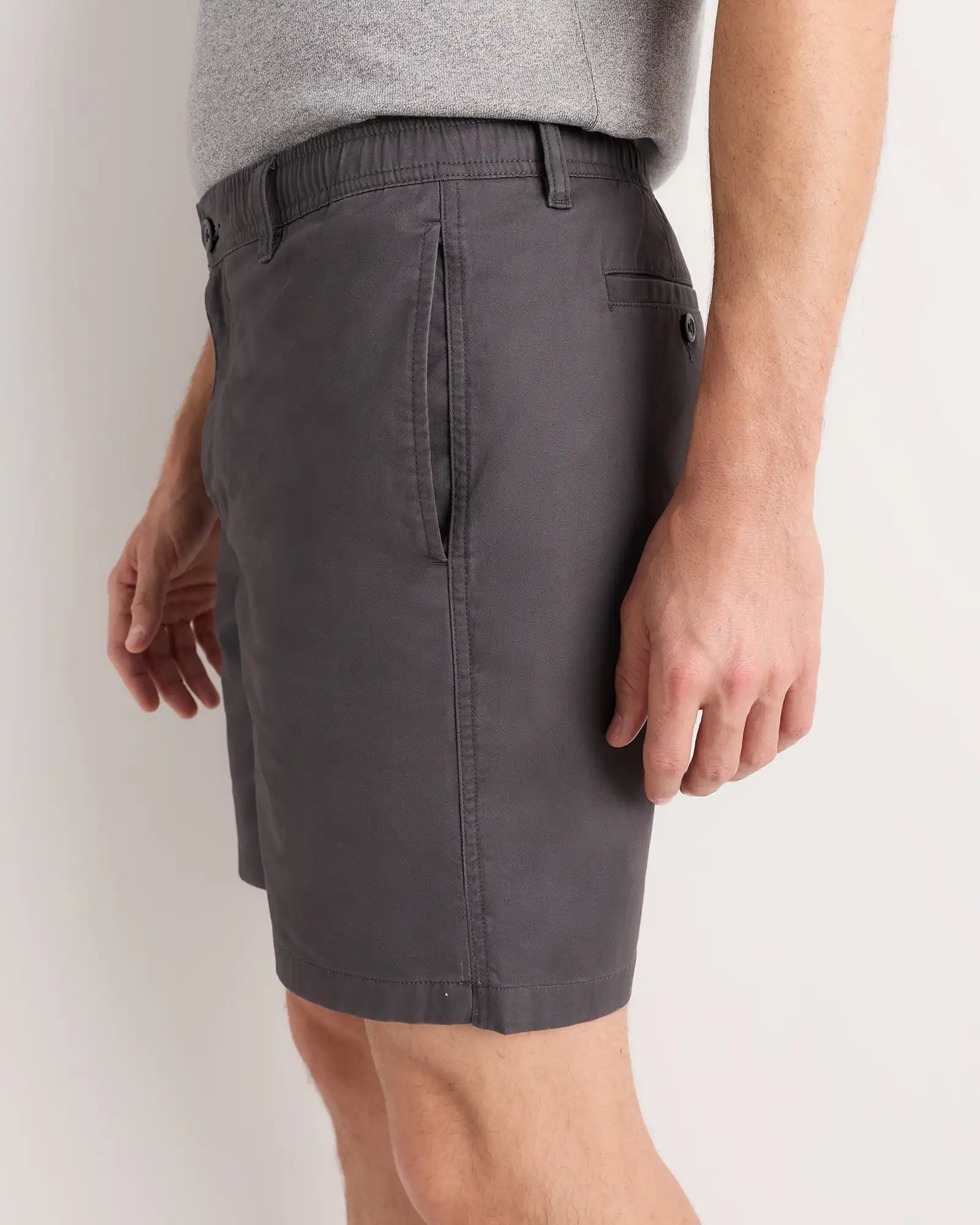 Organic Stretch Cotton Pull On Chino Shorts - 7"