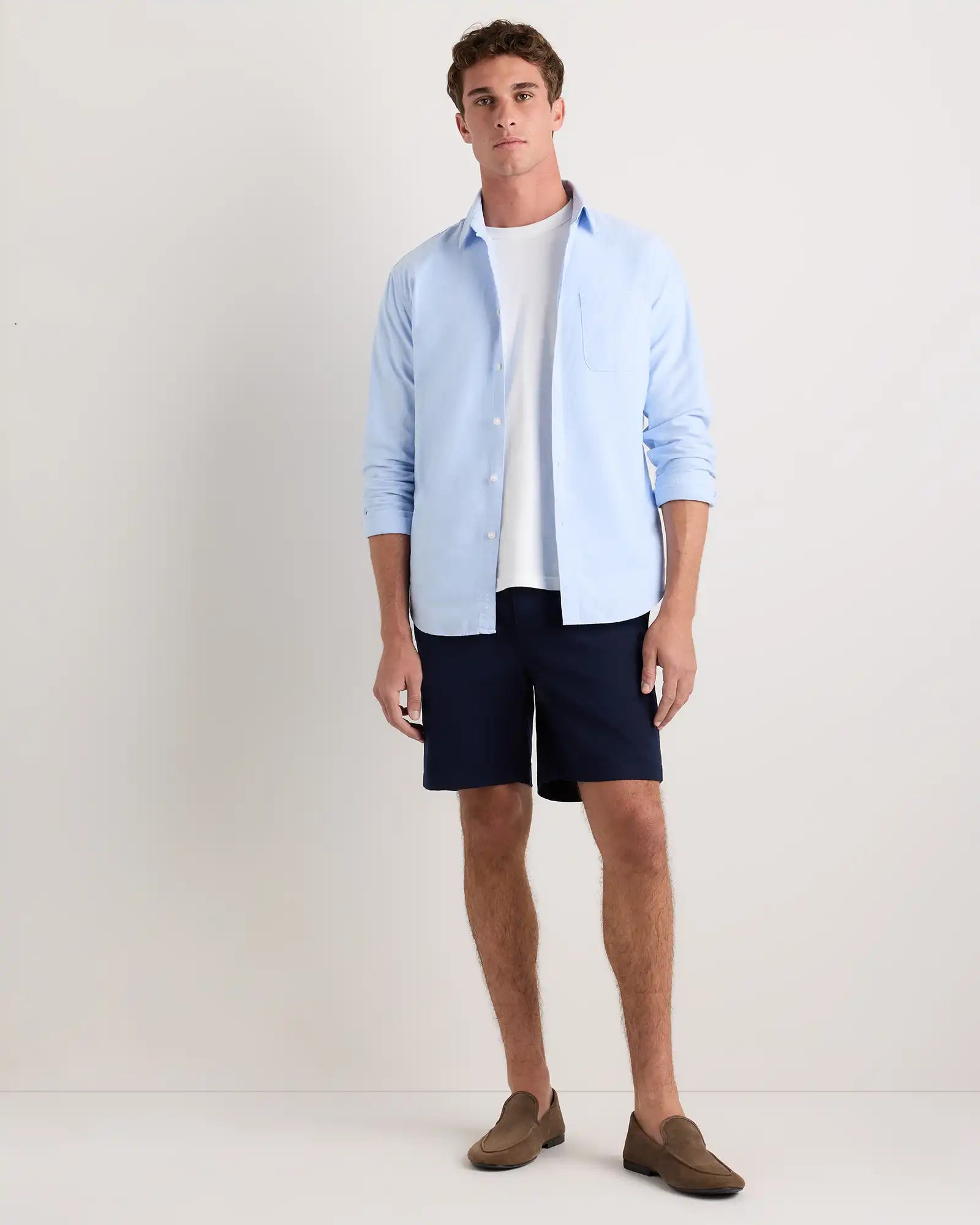 Organic Stretch Cotton Pull On Chino Shorts - 7"