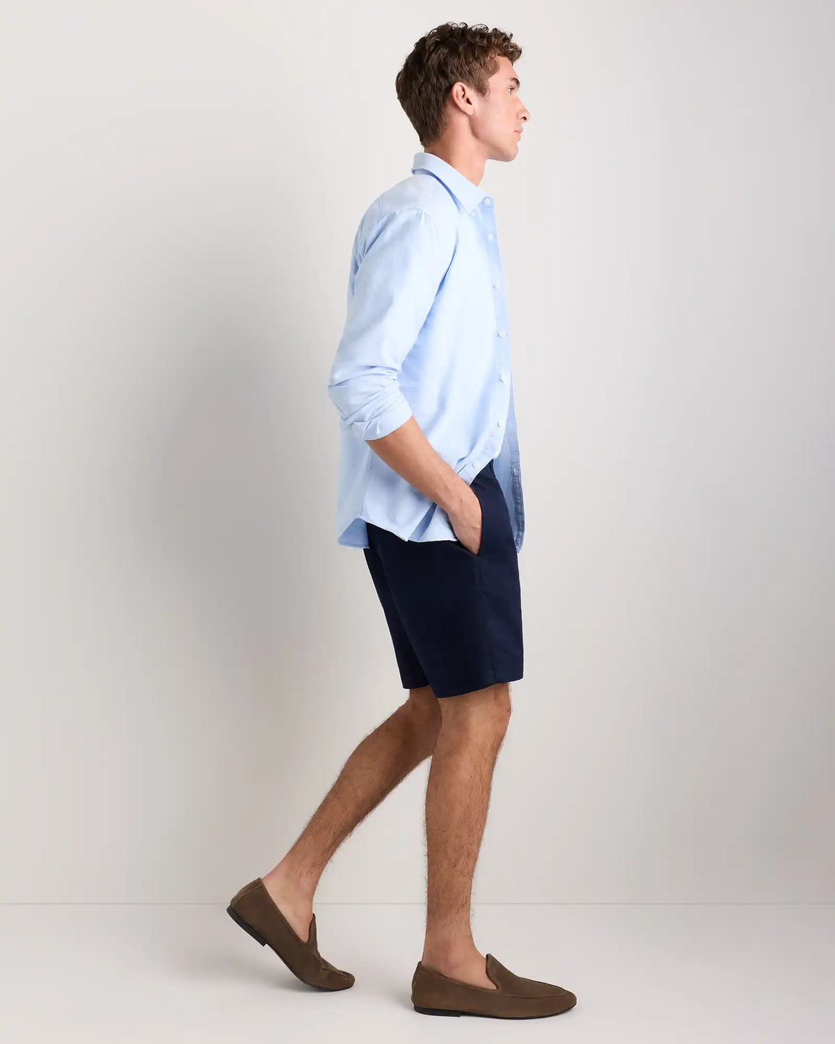 Organic Stretch Cotton Pull On Chino Shorts - 7"