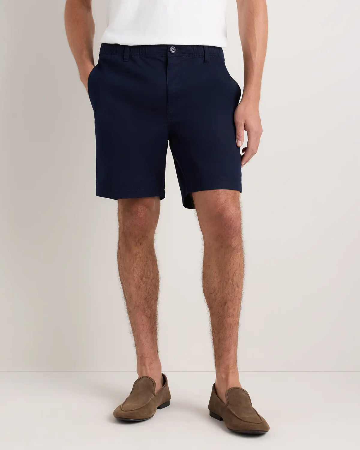 Organic Stretch Cotton Pull On Chino Shorts - 7"