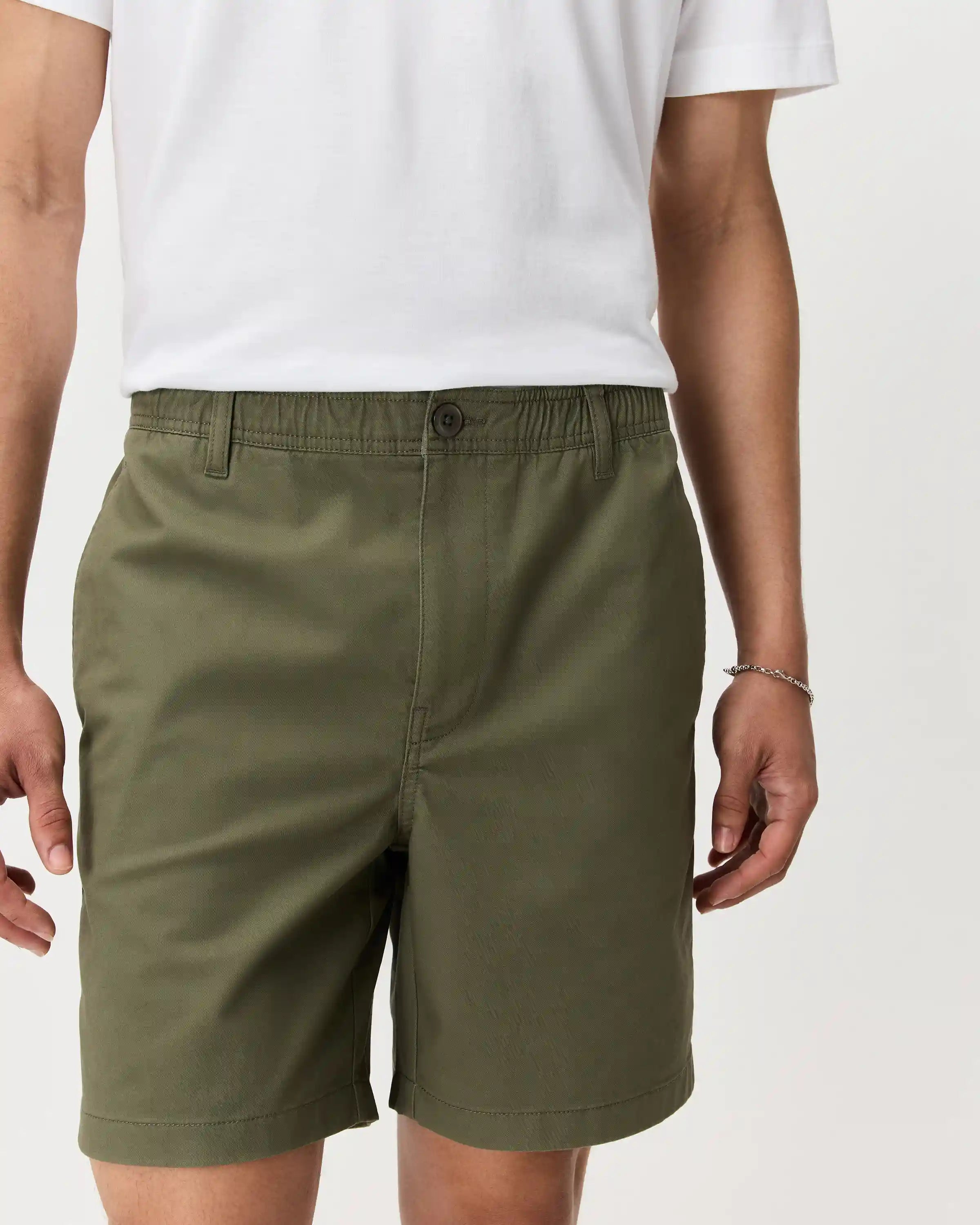 Organic Stretch Cotton Pull On Chino Shorts - 7"