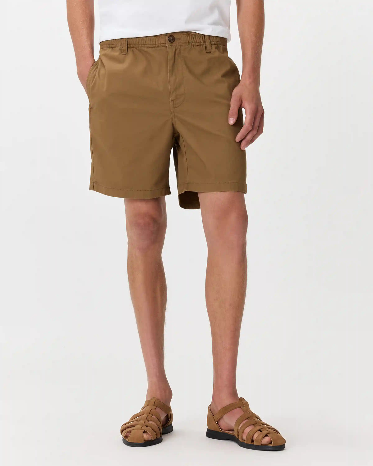 Organic Stretch Cotton Pull On Chino Shorts - 7"