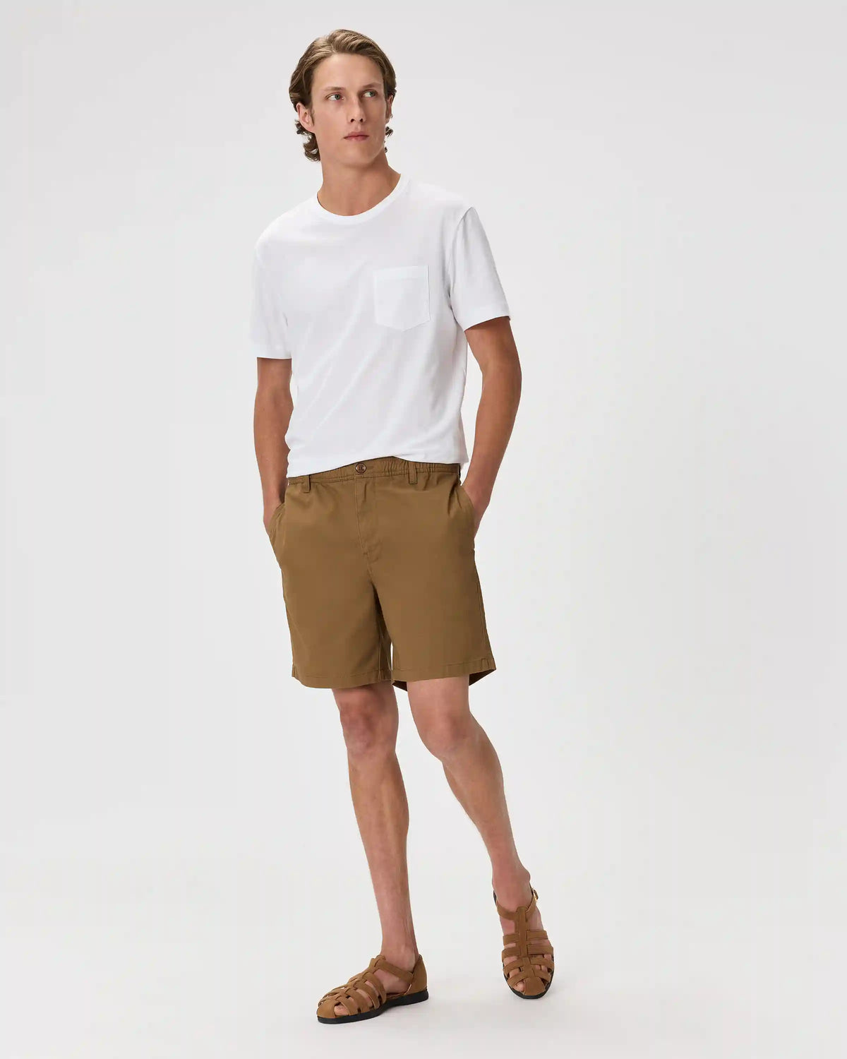 Organic Stretch Cotton Pull On Chino Shorts - 7"