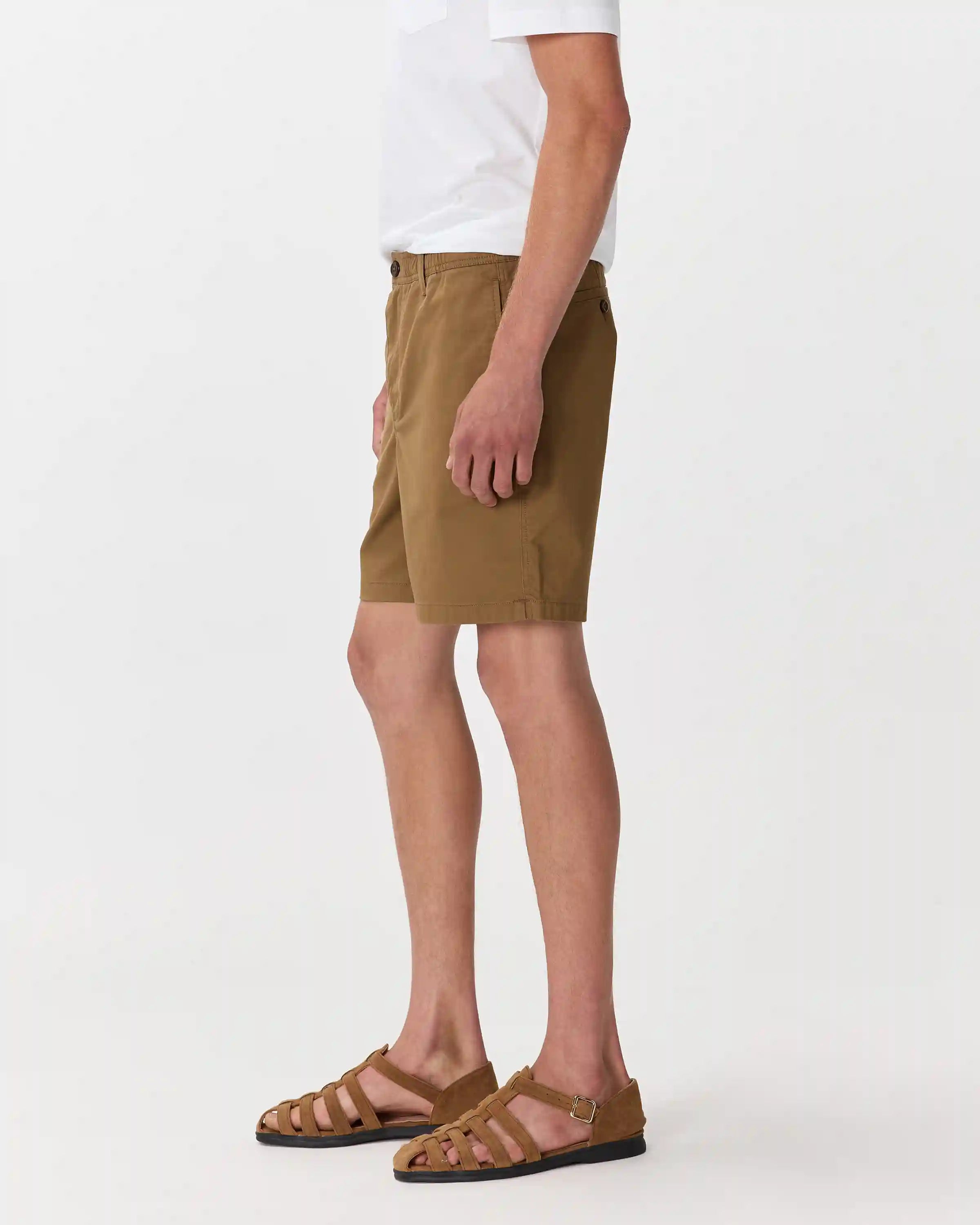 Organic Stretch Cotton Pull On Chino Shorts - 7"