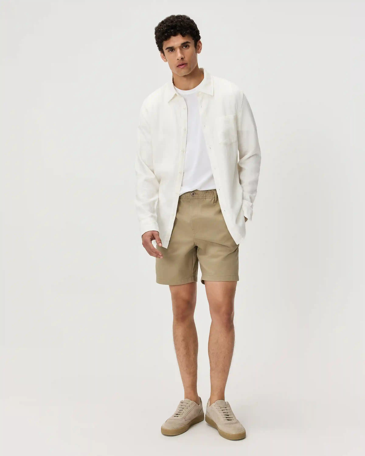 Organic Stretch Cotton Pull On Chino Shorts - 7"