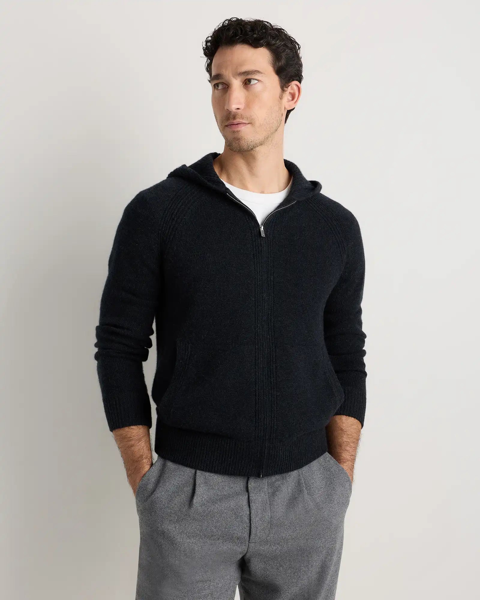 Luxe Baby Cashmere Bomber Hoodie