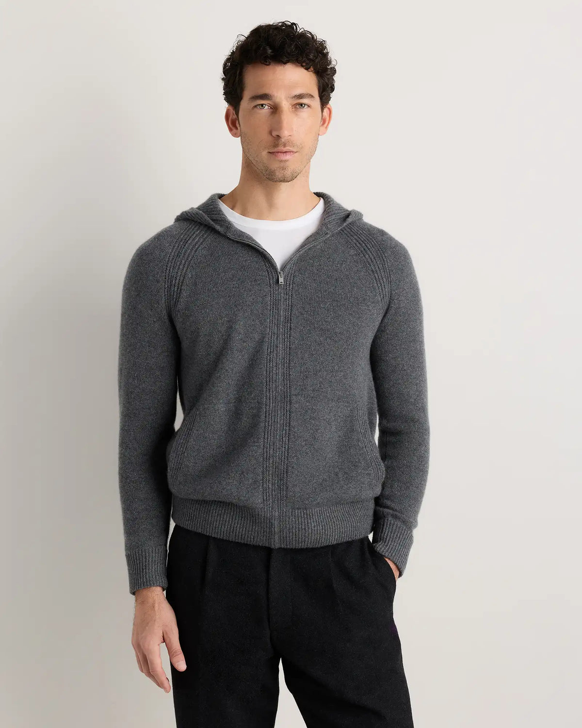 Luxe Baby Cashmere Bomber Hoodie