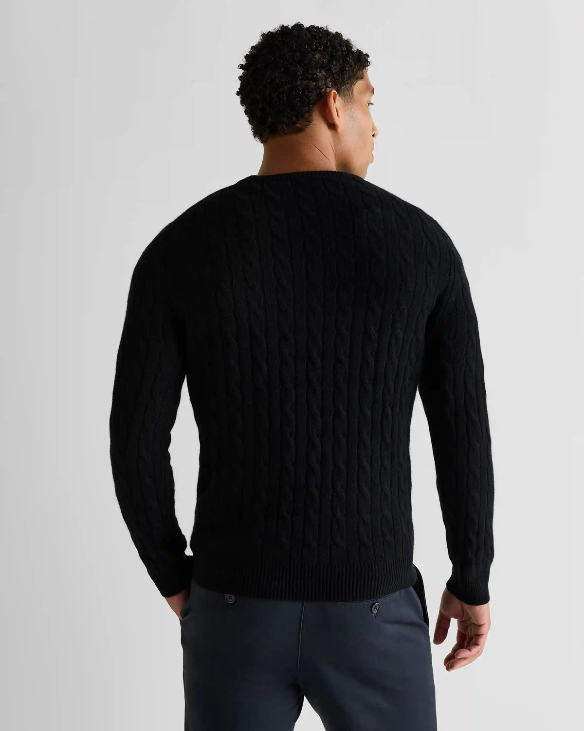 Mongolian Cashmere Classic Cable Crewneck Sweater