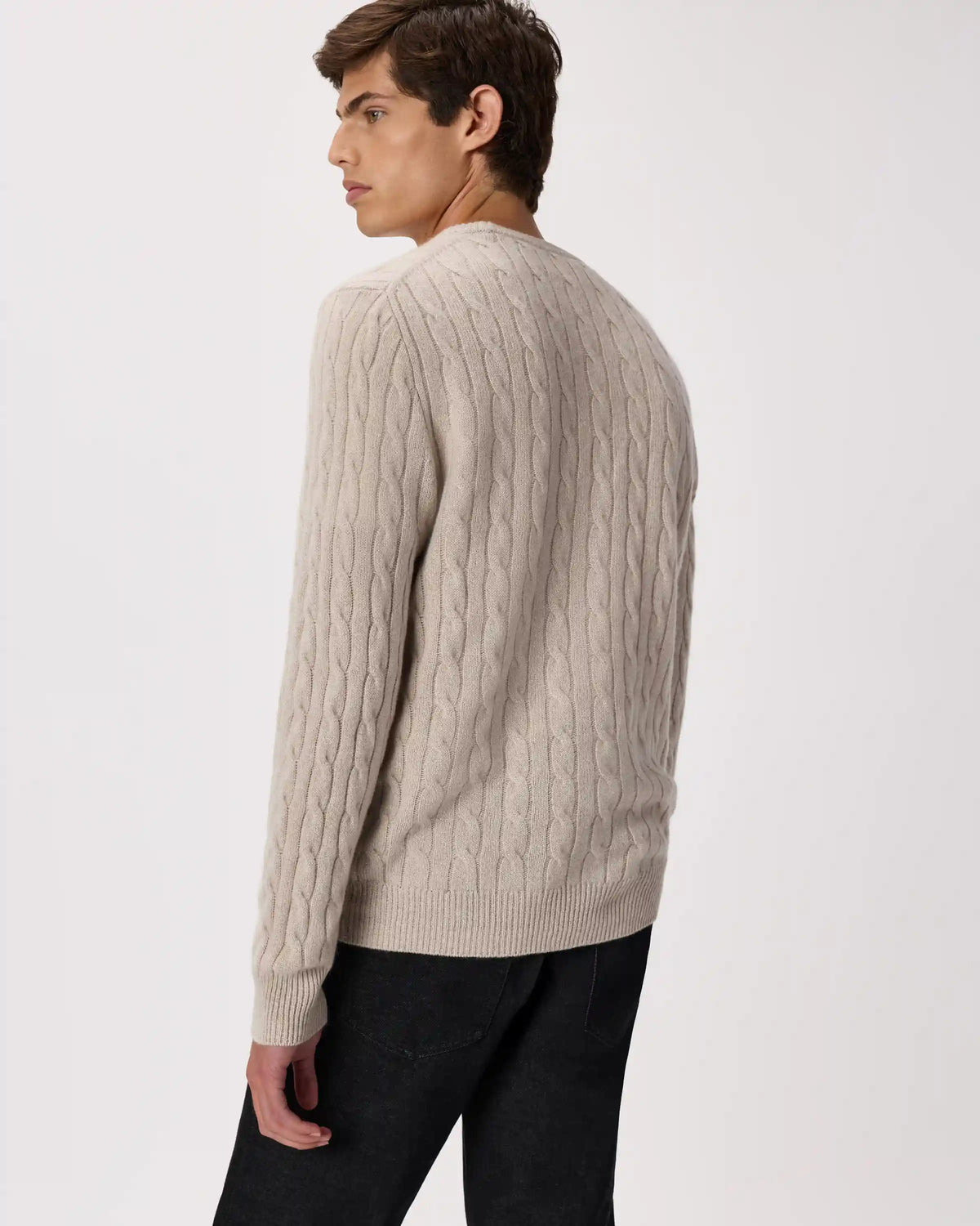Mongolian Cashmere Classic Cable Crewneck Sweater