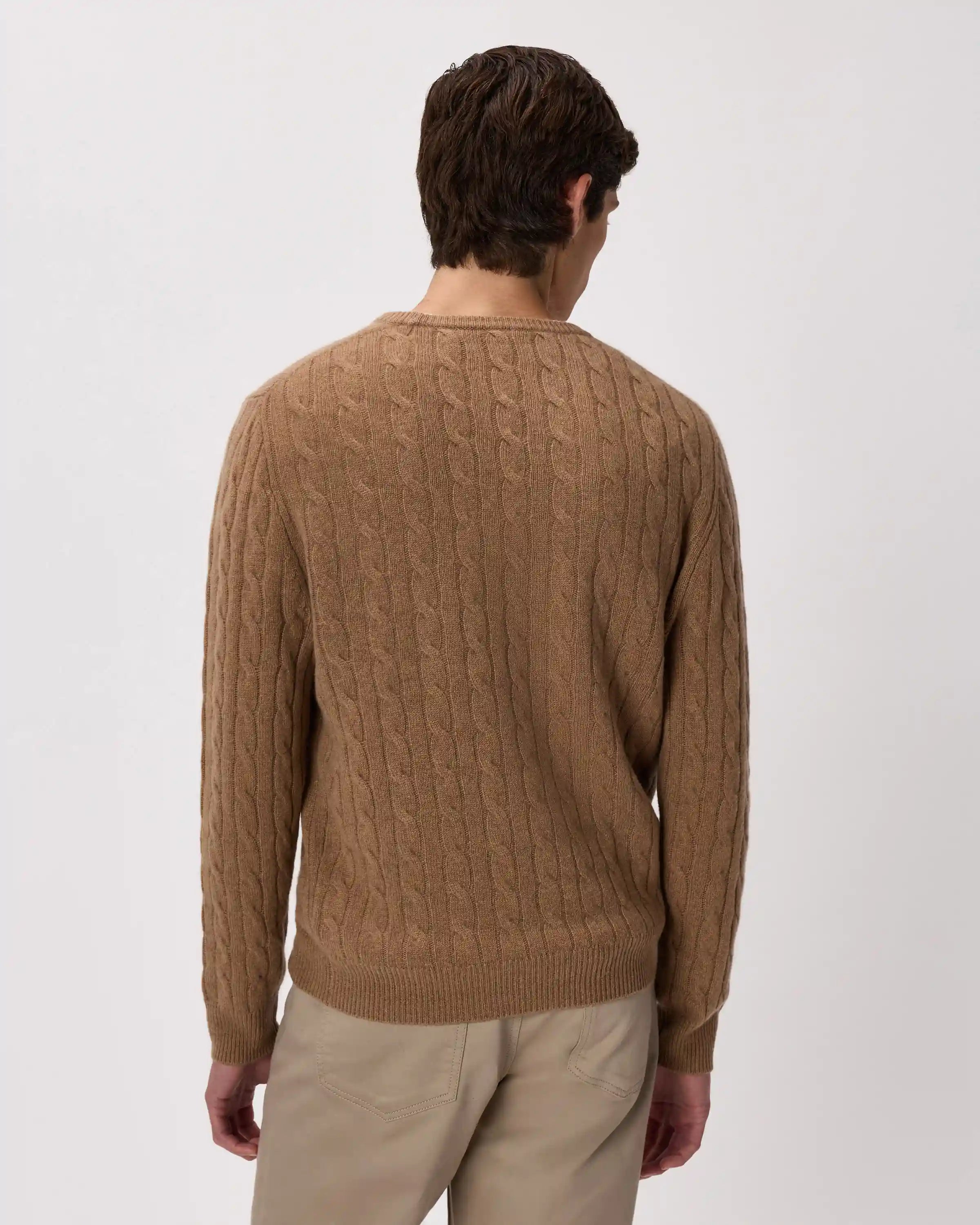 Mongolian Cashmere Classic Cable Crewneck Sweater