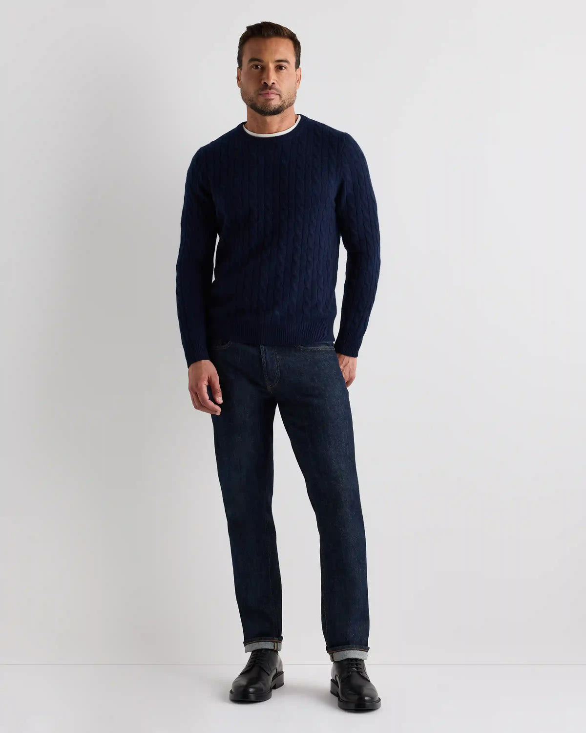 Mongolian Cashmere Classic Cable Crewneck Sweater