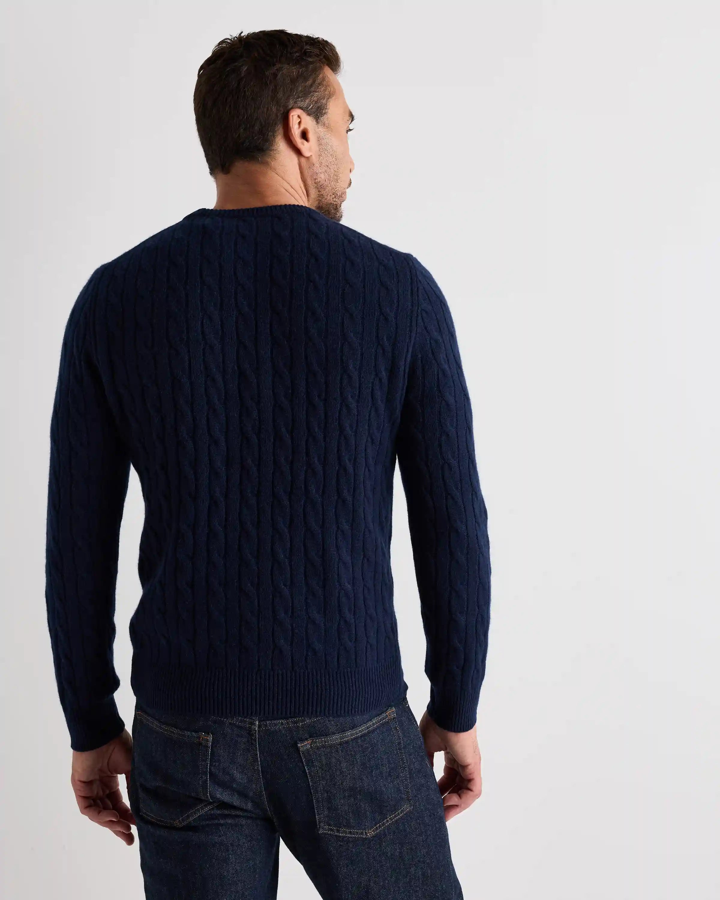 Mongolian Cashmere Classic Cable Crewneck Sweater