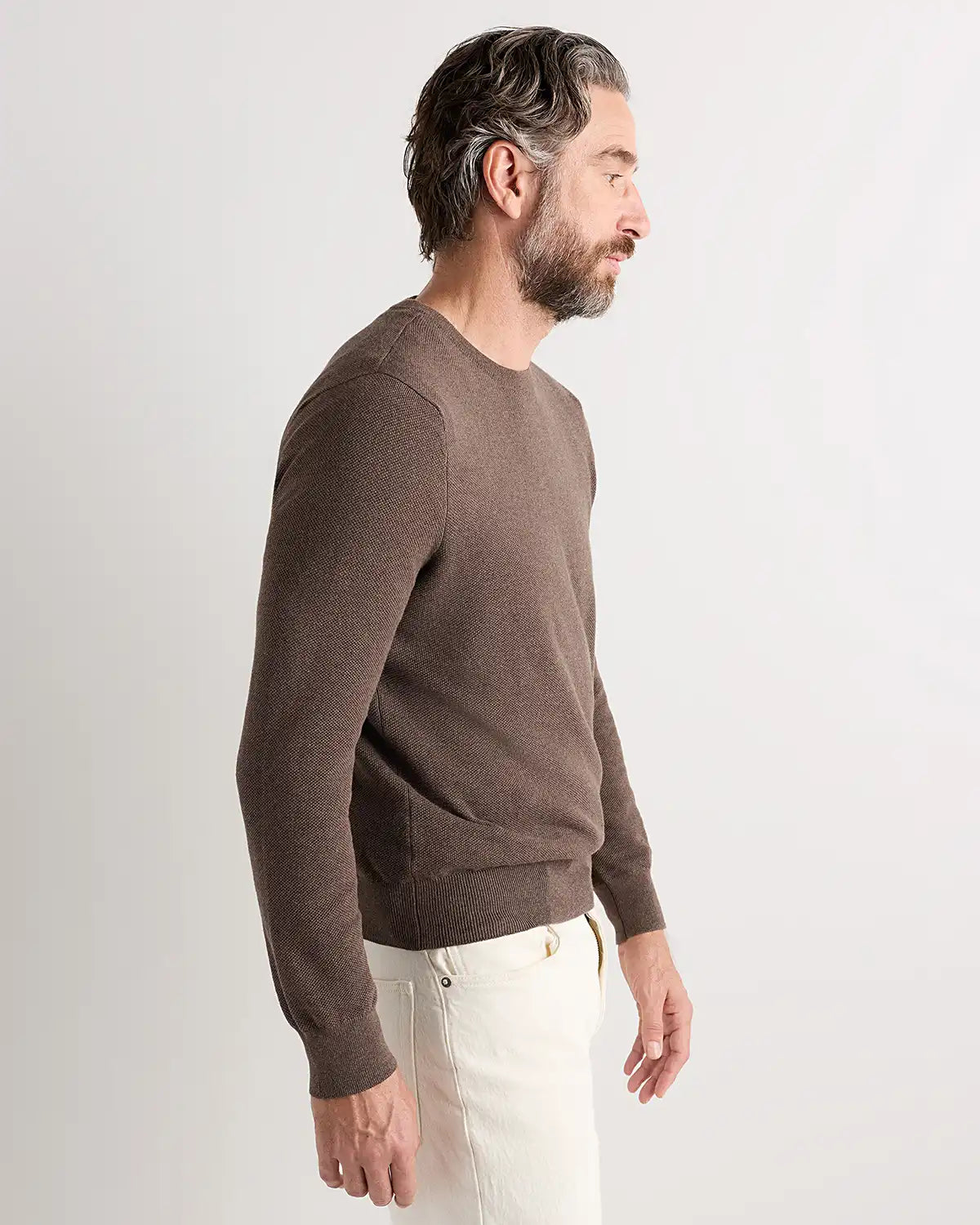 100% Organic Cotton Pique Crewneck Sweater