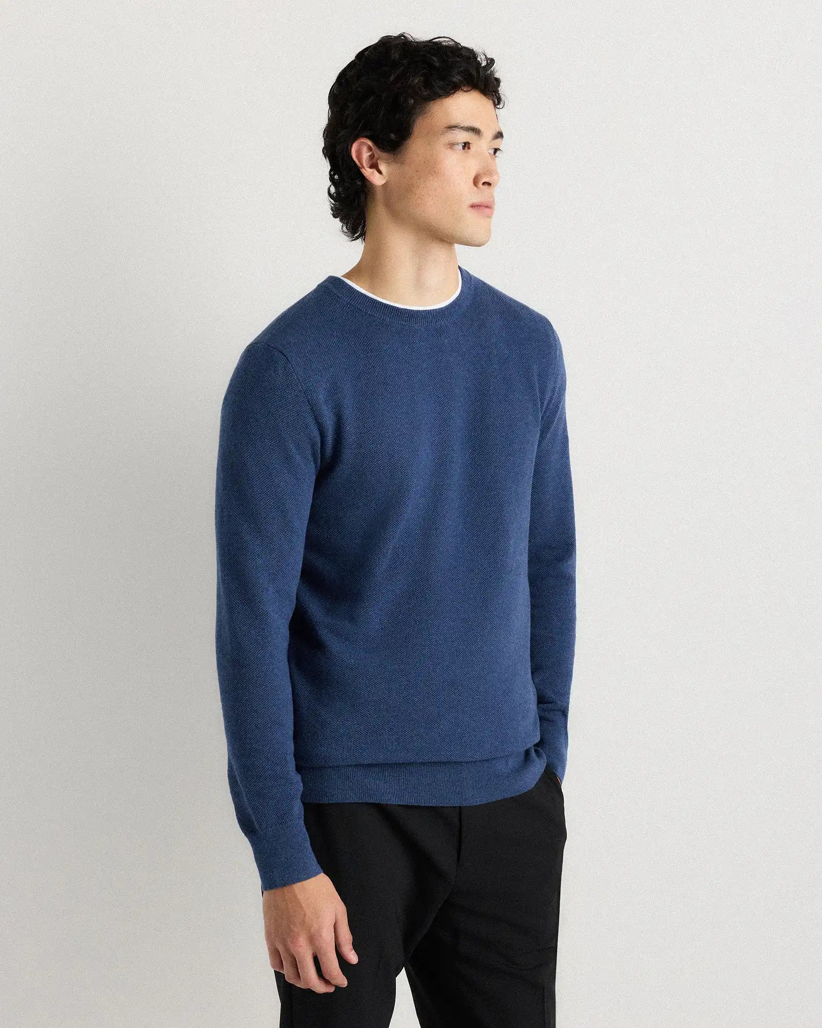 100% Organic Cotton Pique Crewneck Sweater