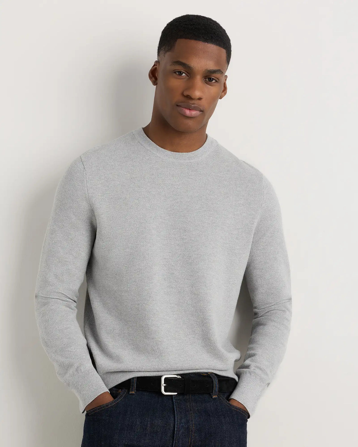 100% Organic Cotton Pique Crewneck Sweater