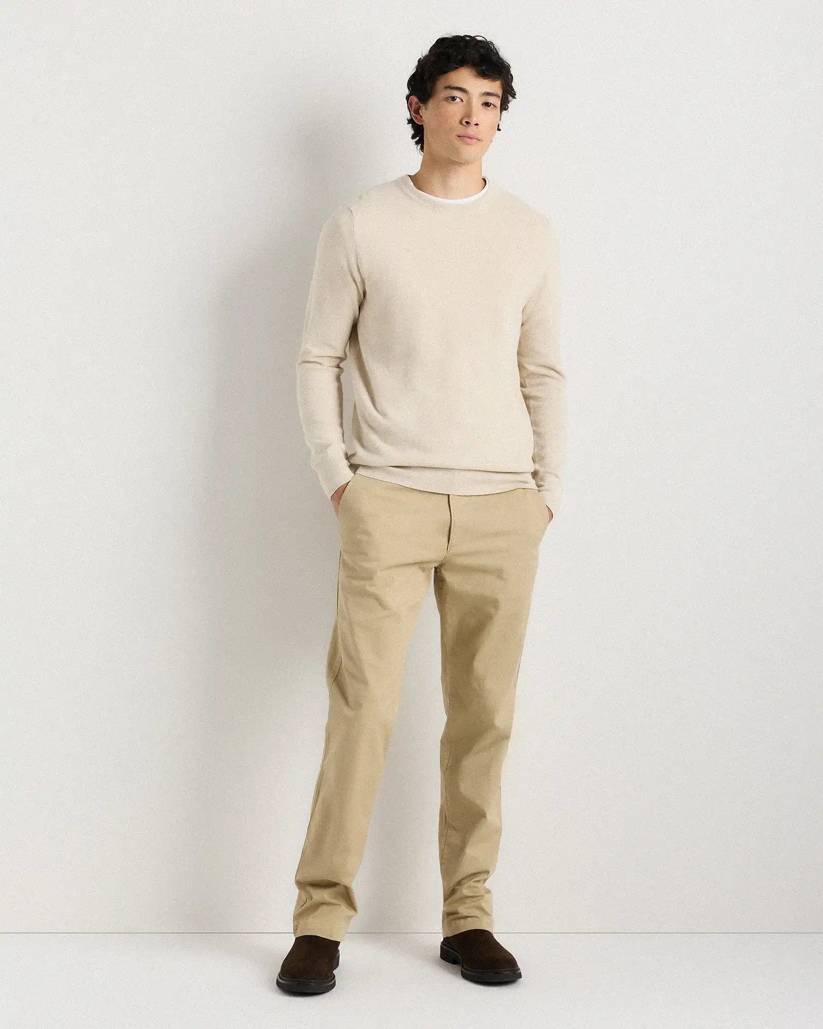 100% Organic Cotton Pique Crewneck Sweater