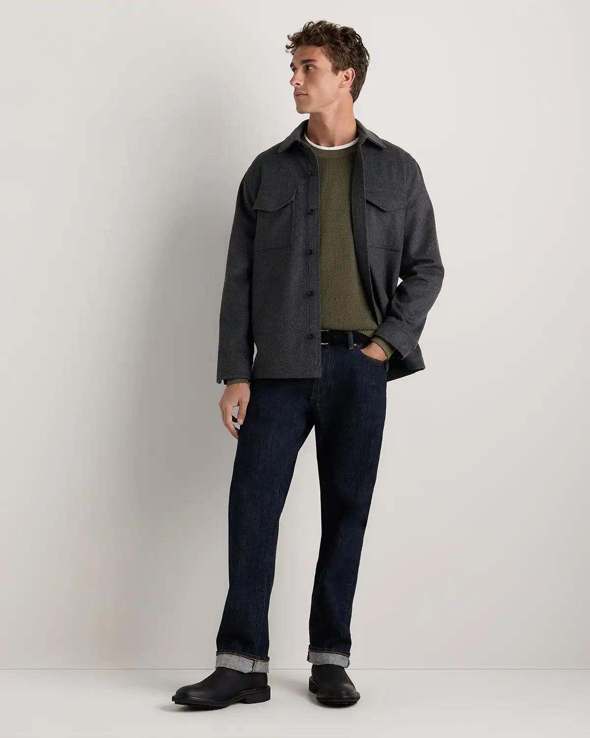 Organic Cotton Cashmere Waffle Crewneck Sweater