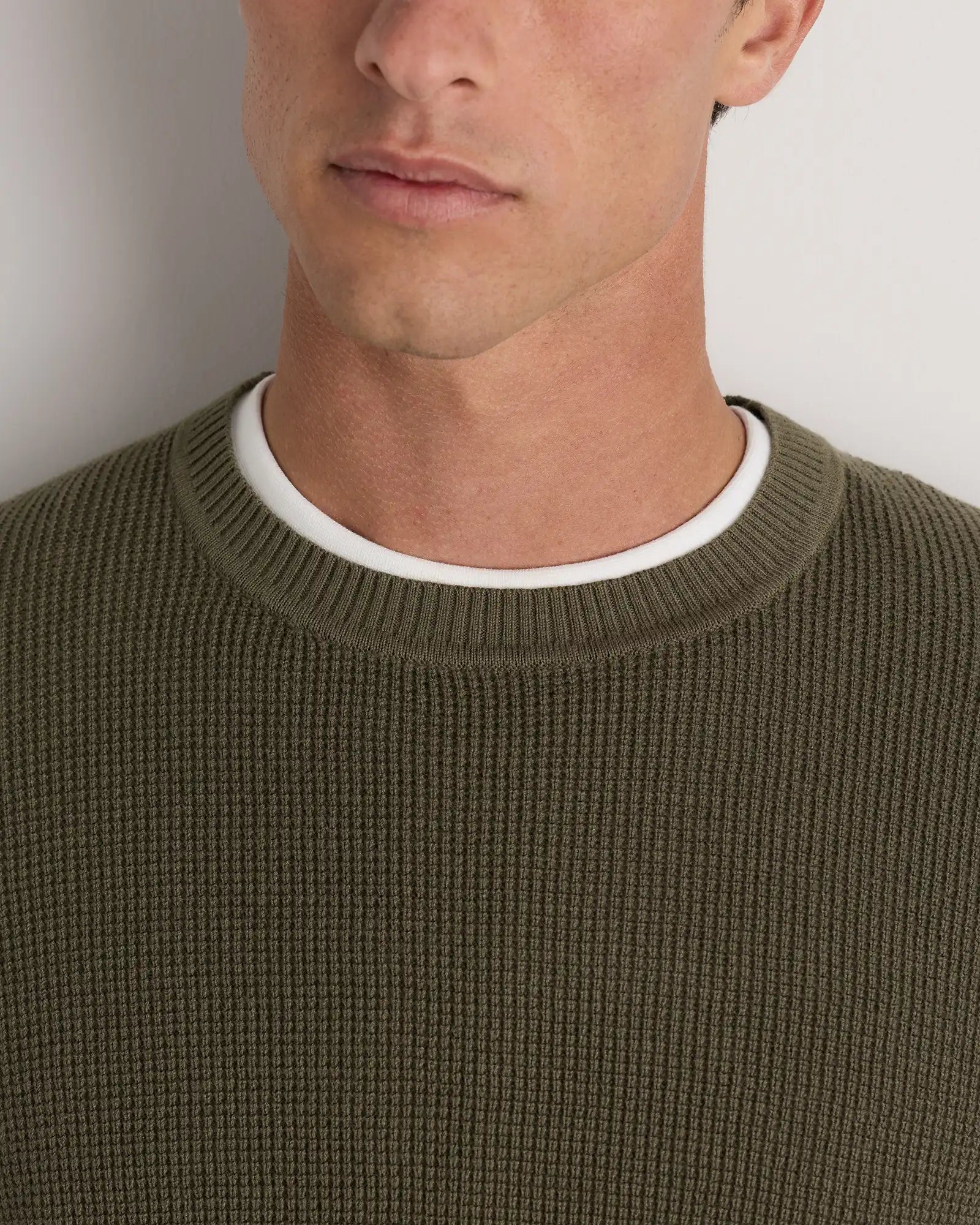 Organic Cotton Cashmere Waffle Crewneck Sweater