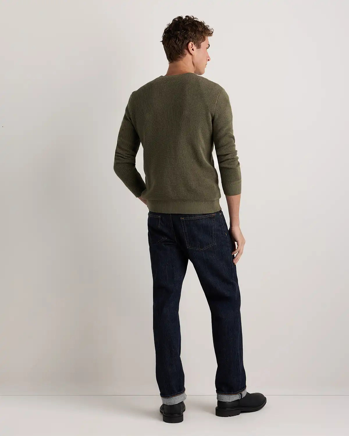 Organic Cotton Cashmere Waffle Crewneck Sweater