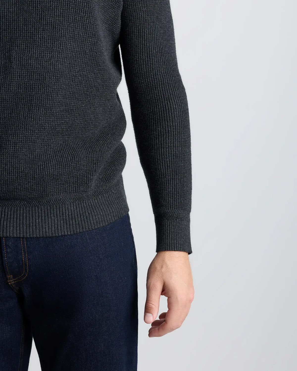 Organic Cotton Cashmere Waffle Crewneck Sweater