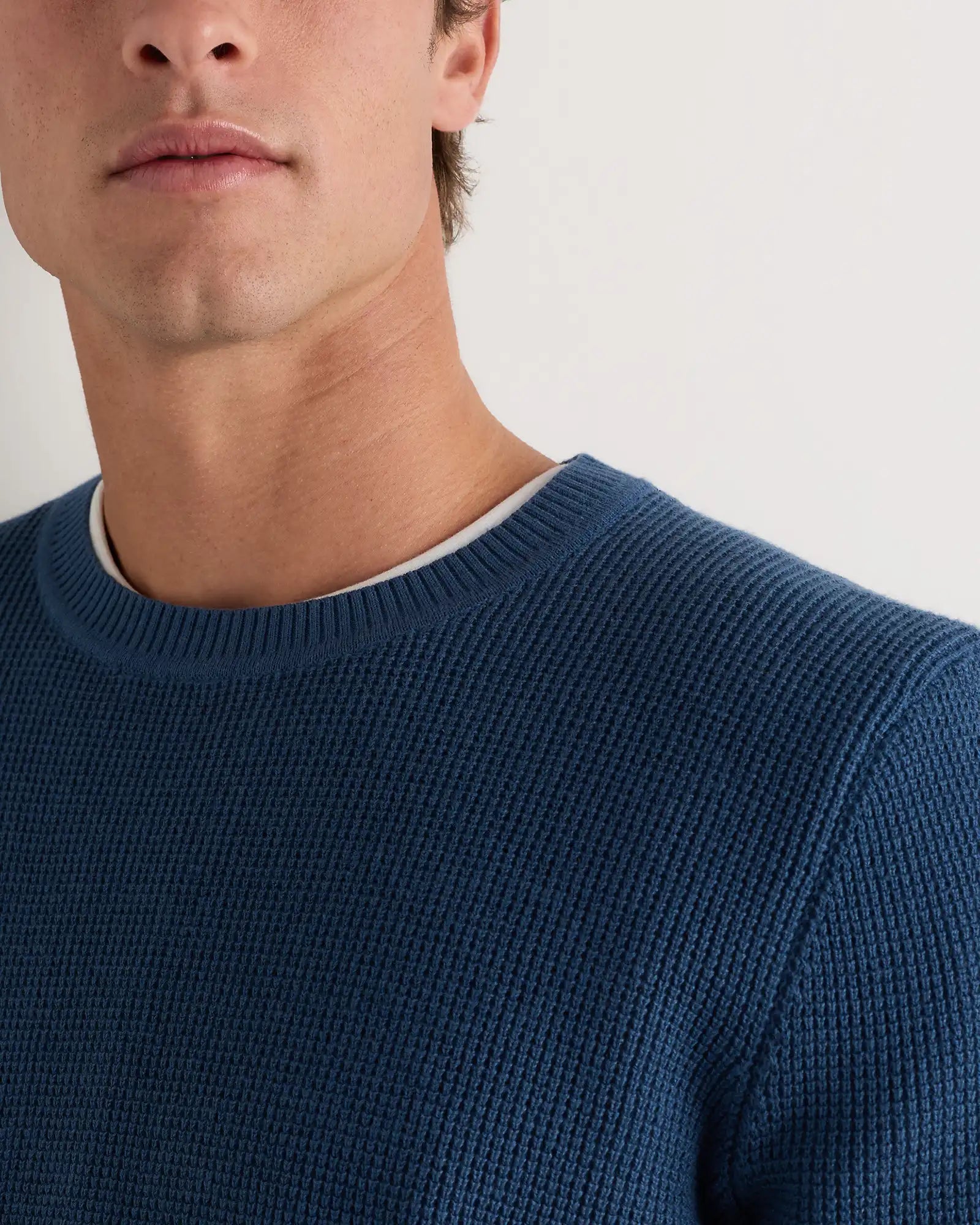 Organic Cotton Cashmere Waffle Crewneck Sweater