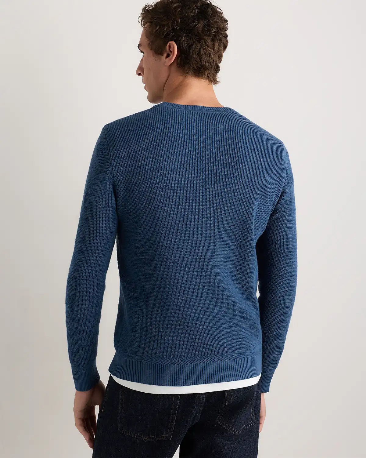 Organic Cotton Cashmere Waffle Crewneck Sweater