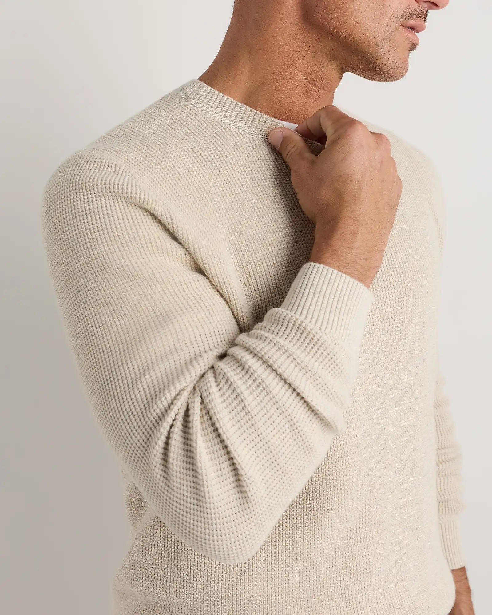 Organic Cotton Cashmere Waffle Crewneck Sweater