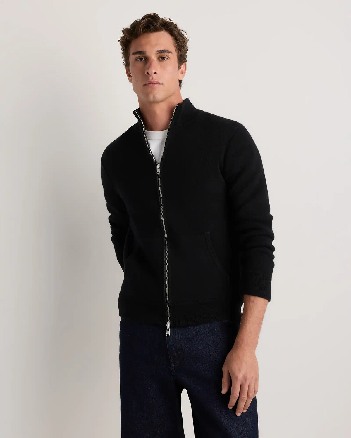 100% Reversible Cashmere Full Zip Sweater