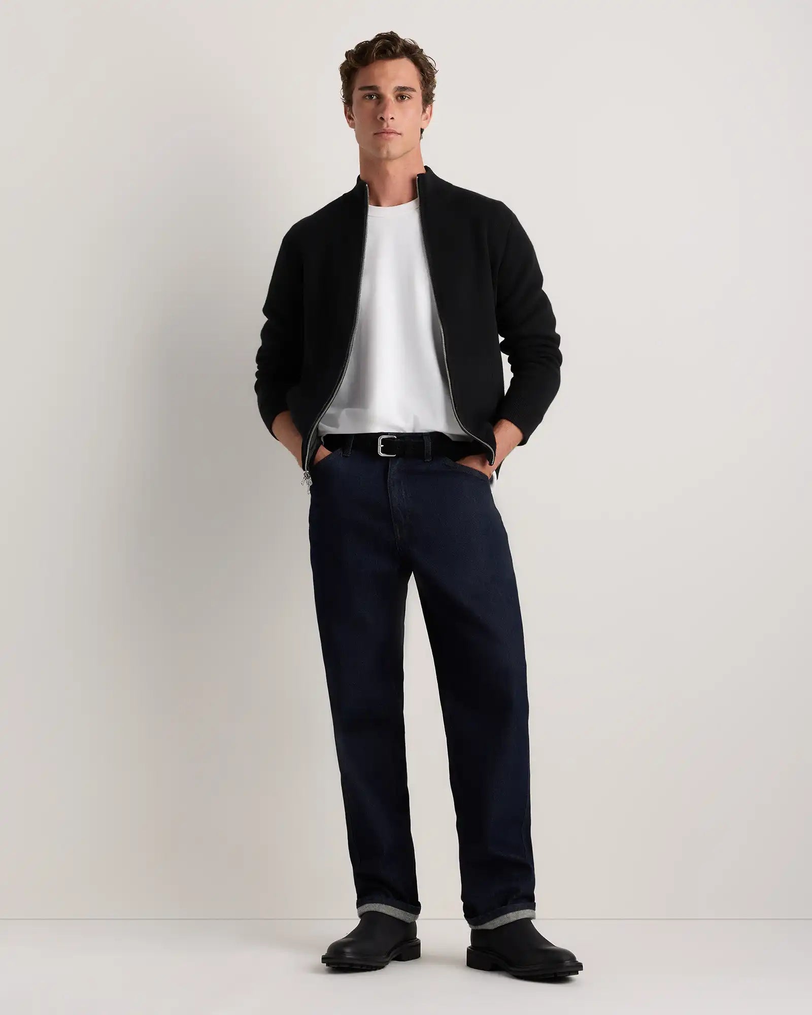 100% Reversible Cashmere Full Zip Sweater