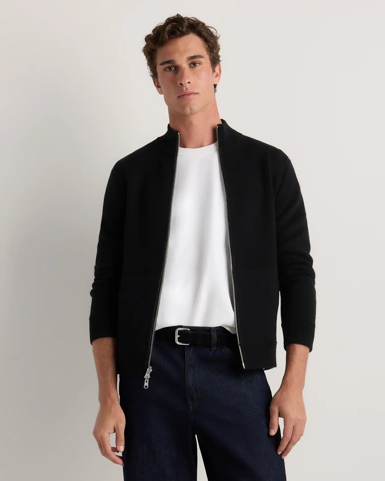 100% Reversible Cashmere Full Zip Sweater