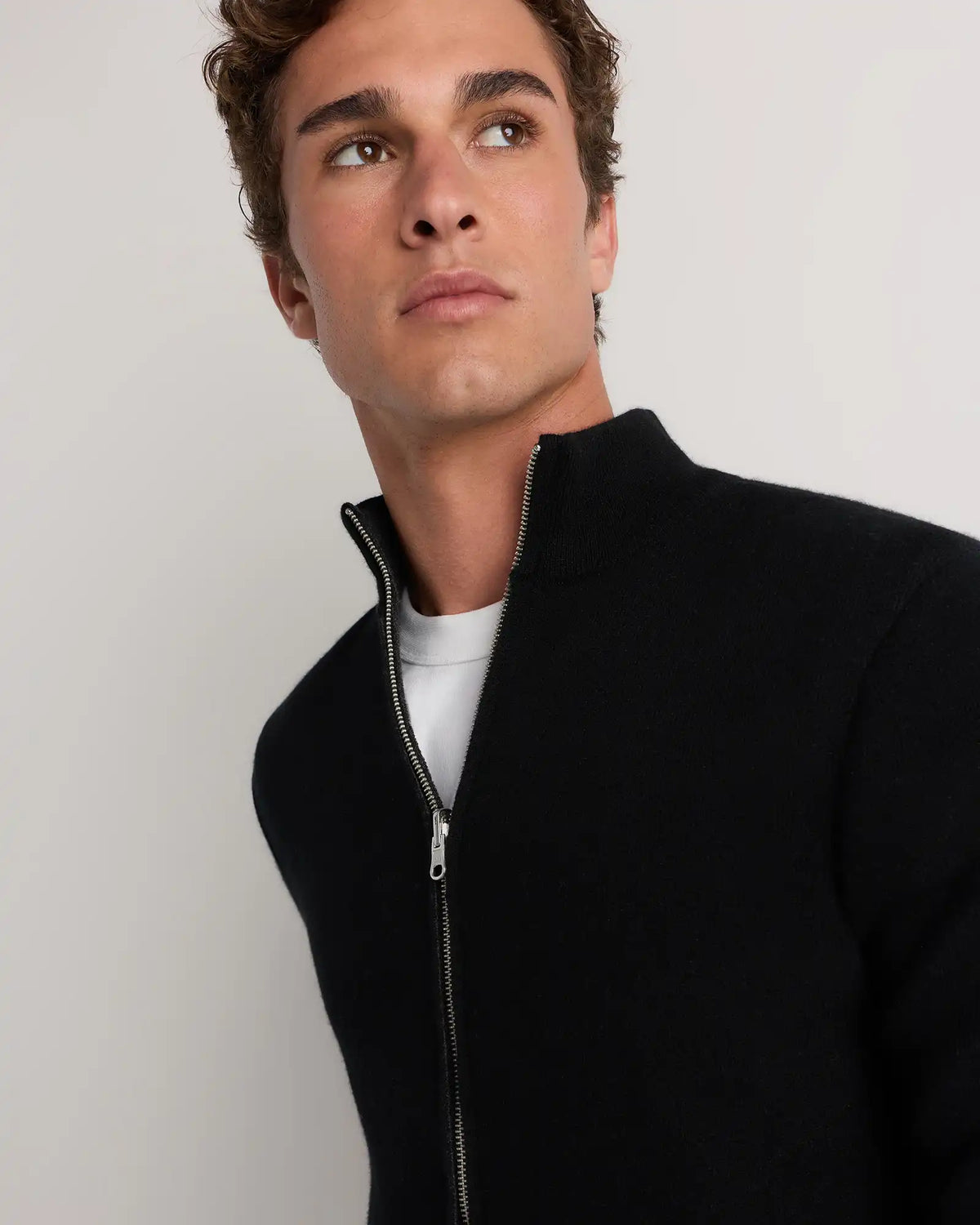 100% Reversible Cashmere Full Zip Sweater
