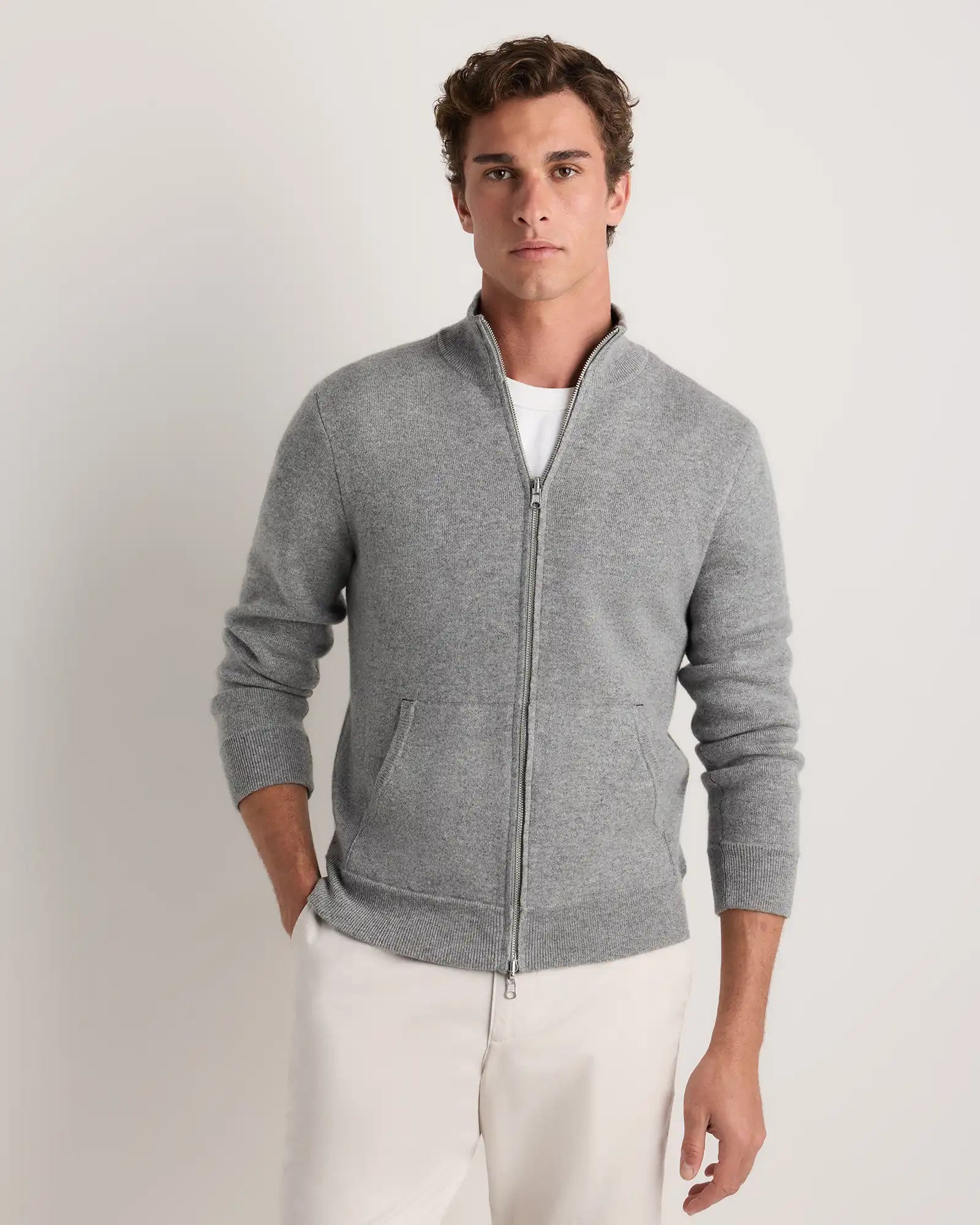 100% Reversible Cashmere Full Zip Sweater